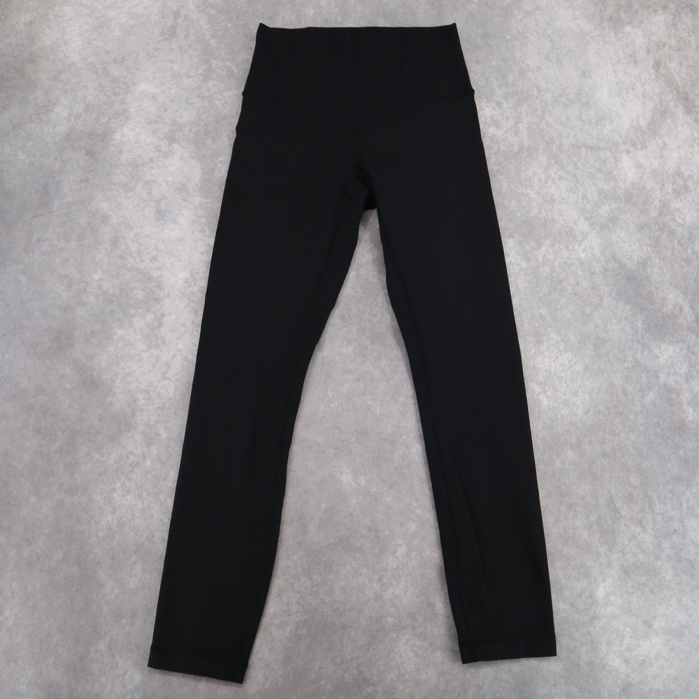 Lululemon Leggings Black High Rise Crop Size 4 Athletic Yoga Pants Workout Hike
